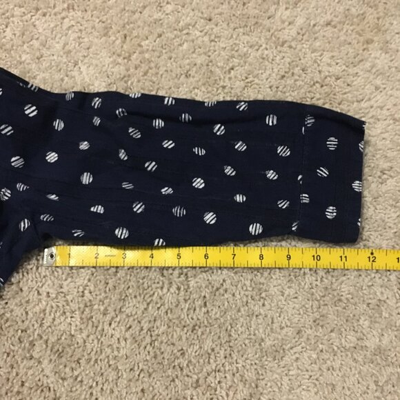 Alia 100% Cotton Navy Blue and White Broken Polka Dot Button Down Shirt - Picture 15 of 15